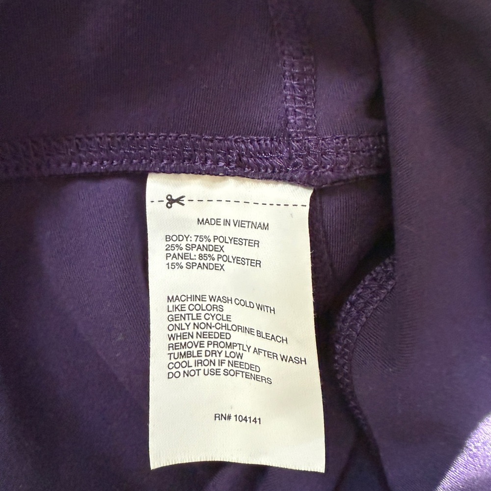 PAIR OF DSG DARK PURPLE VENTED WORKOUT LEGGINGS HIGH-RISE SIZE M - Picture 11 of 11